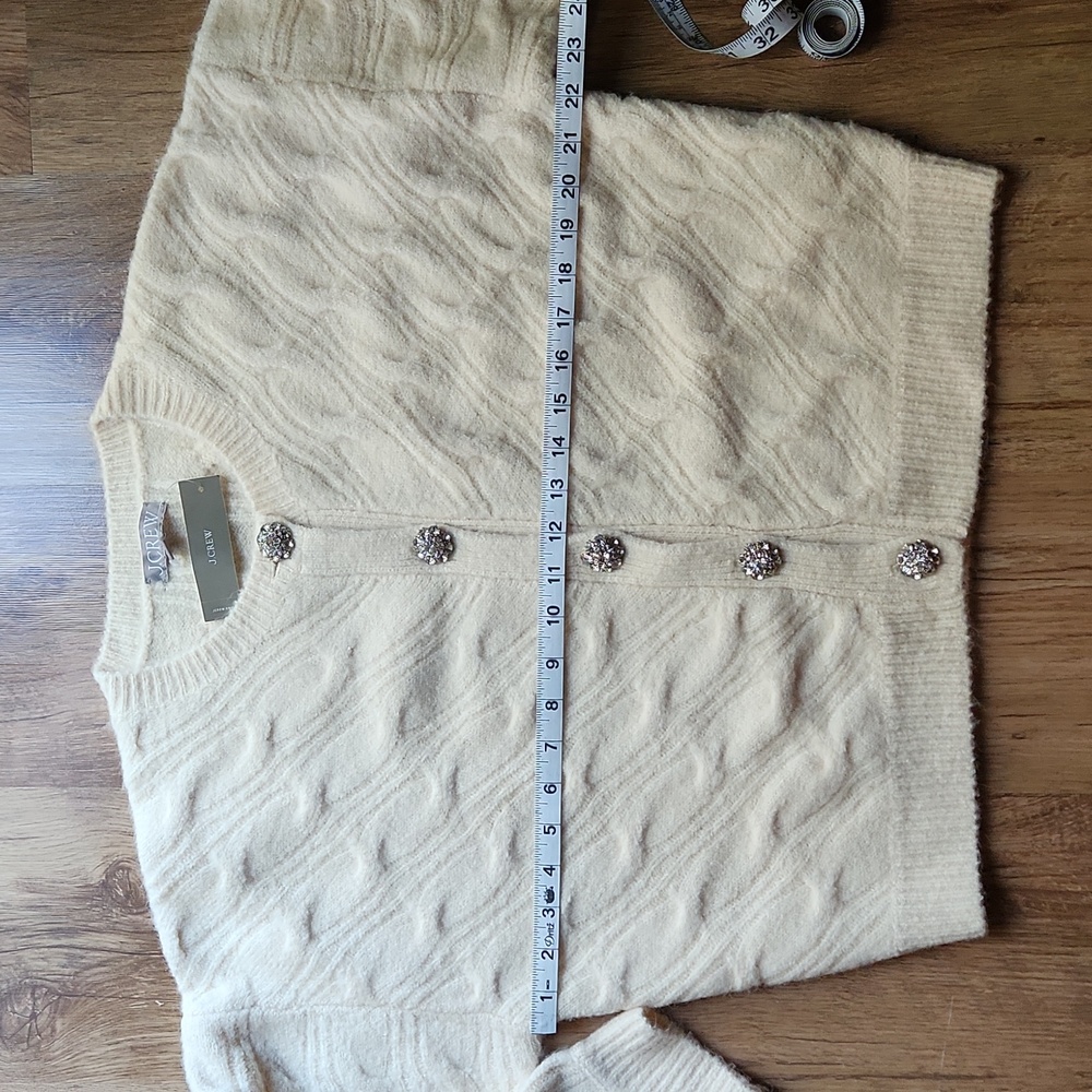 NWT J.Crew cable-knit cardigan/sweater with jewel buttons size M - Picture 9 of 9